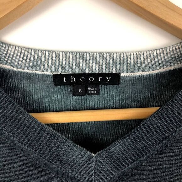 THEORY linen Chester V Sweater small - Picture 4 of 7